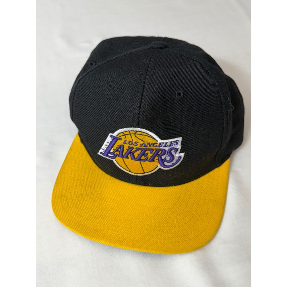 Mitchell & Ness Los Angeles Lakers Snapback Hat Black Yellow Purple NBA Cap OSFA